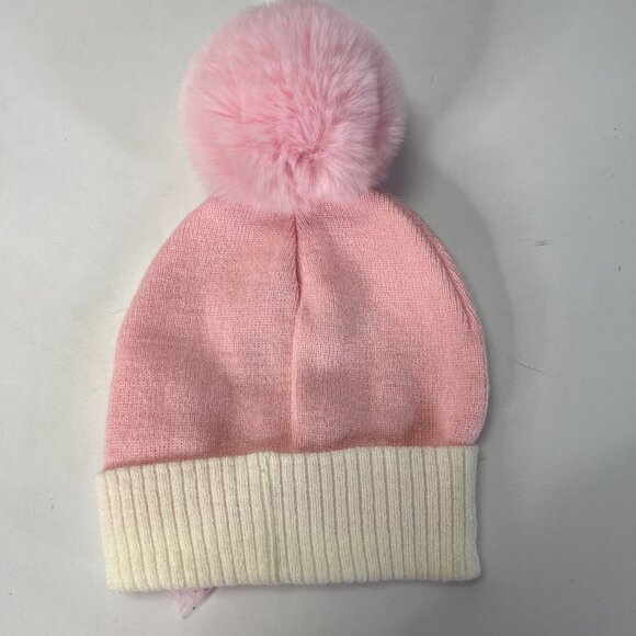 GIRLS Pink Glitter Bow Pom Pom Beenie - Picture 4 of 4